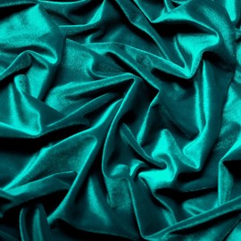 Ice Fabrics Stretch Velvet Fabric by The Yard - 60" Wide Soft Stretchy Fabric for Sewing Clothes, Apparel, Costume, Crafts - 90% Polyester 10% Spandex - Teal - 1 Yard