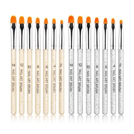 YFFSFDC Nail Brushes, Set of 14, Round Brush, Nail Art Brush, Gel Brush, Nail Supplies, French Nails, Gel Nails, Acrylic