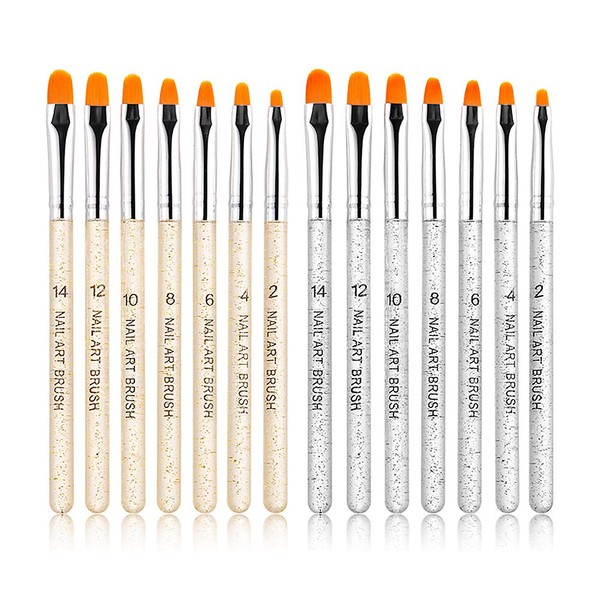 YFFSFDC Nail Brushes, Set of 14, Round Brush, Nail Art