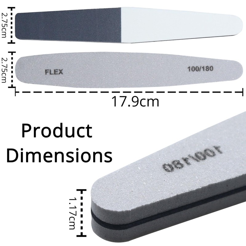 Nail Files, 100 to 3000 Grit Professional Nail Files 4Pcs