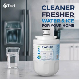 Tier1 RWF1041 UKF7003 Refrigerator Water Filter | Replacement for EDR7D1, UKF7002AXX, UKF7003AXX, WSM-1, WF288 Fridge Filter - Up to 24 Months Supply | Easy Install | Great Tasting Water & Ice (4-pk)