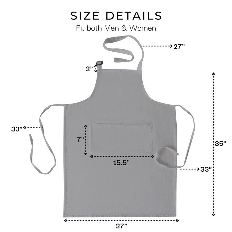 Set of 2 Chef Apron for Boys Girls with 3