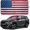 American Flag Windshield Sun Shade, High-Resolution Car Shield with Mirror