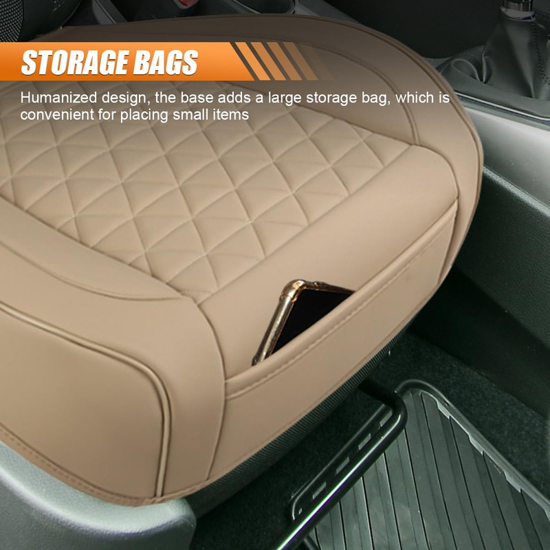 UHANBUT Luxury Faux Leather Car Seat Cover, Anti-Slip Waterproof Universal
