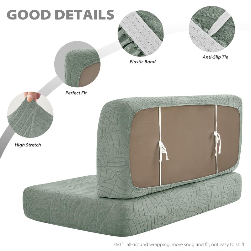 Gollense RV Dinette Cushion Covers, Waterproof Jacquard Stretch Camper Bench