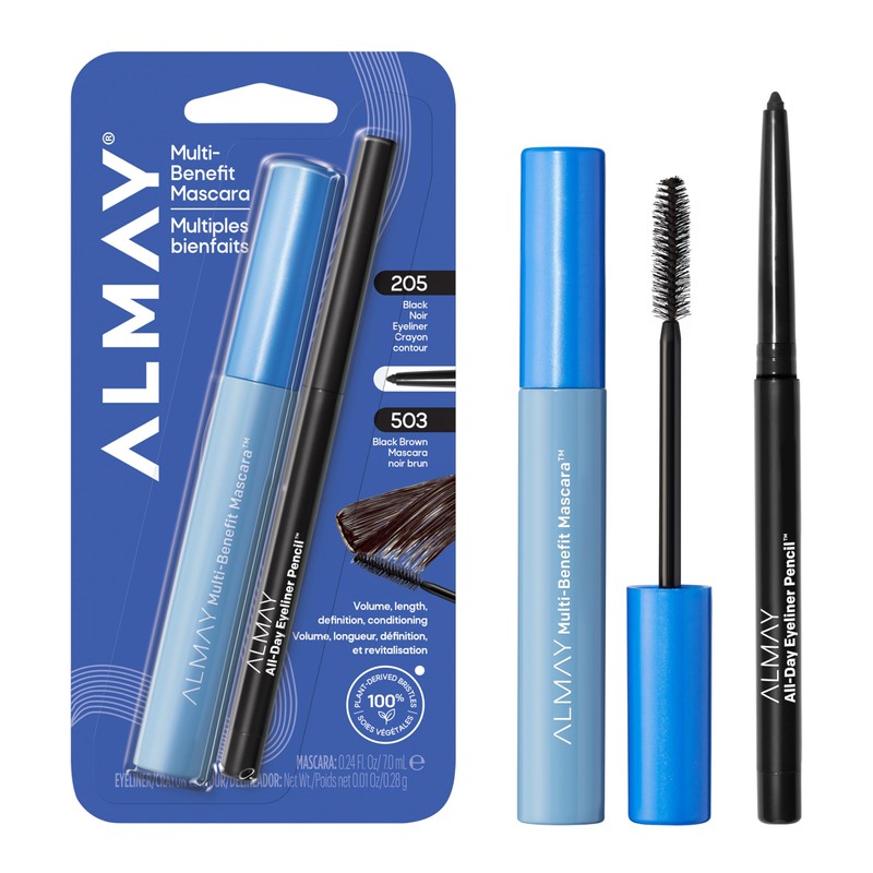 Almay Multi-Benefit Mascara and Eyeliner Duo Value Pack, Black