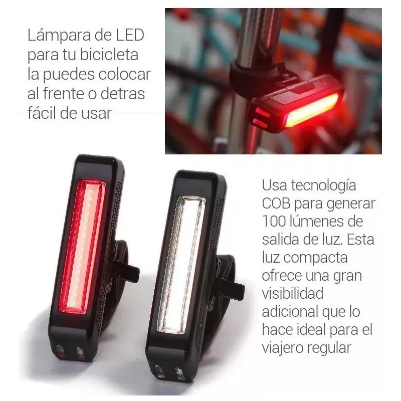 Corp.Res Electronics Luz Bicicleta Recargable Usb Comet 100 Lm Trasera