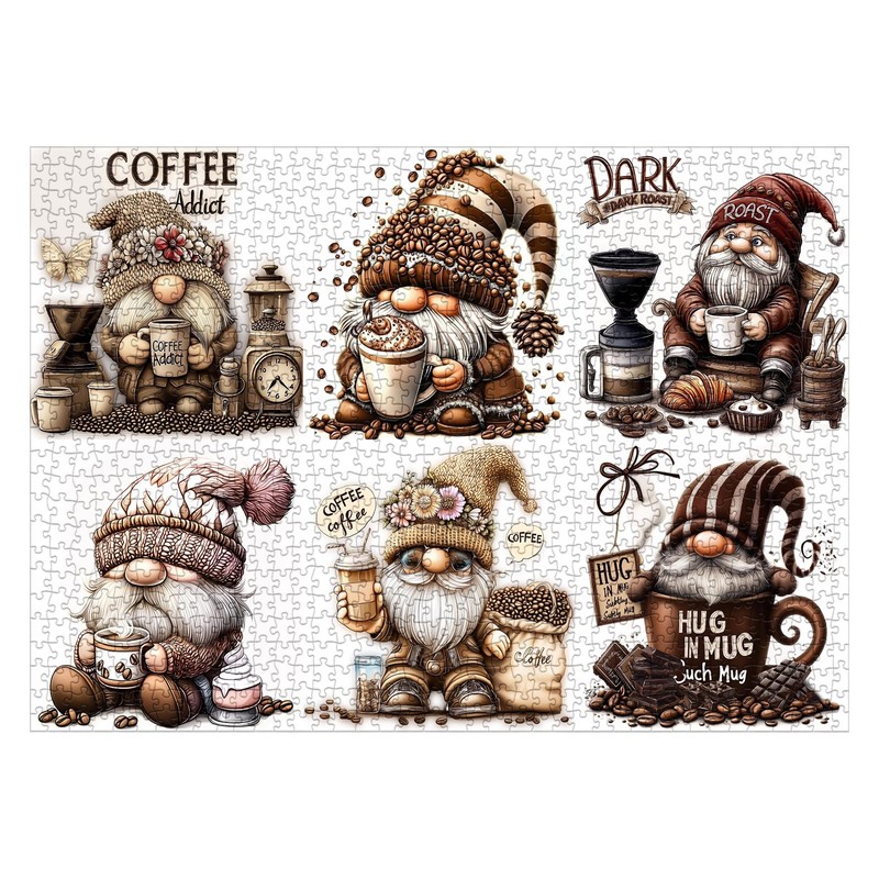 Fantasy Coffee Gnome Puzzles for Adults 1000 Pieces, Impossible Hard