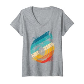 Womens JDM Turbo Snail Automotive Enthusiast Car Lover Racing V-Neck T-Shirt