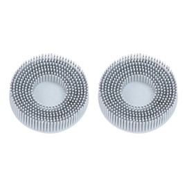 HARFINGTON 2pcs Bristle Disc 3" 120 Grit Abrasive Brush Deburring Electric Disc Brush with Quick Change Roll Lock Abrasive Coating Removal Disc for Metal, White