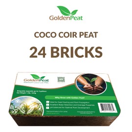 Organic Coconut Peat Bricks (650g X 24 Pack) – Low EC, Sustainable Growing Medium for Gardens, pots, and Seed Starters. Just add Water to Transform Each Brick into 8-10L of Fluffy Nutrient-Rich Coir