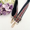 JZK Bohemian style black-red adjustable wide fabric bag strap with