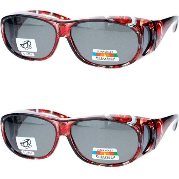Pink Ribbon Shades 2 Pair Polarized Fit Over Oval Rectangular