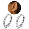1 Pair Small Silver Hoop Earrings for Women Men,316L Surgical