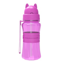 Sigdio Kids Boys Girls Water Bottle with Straw BPA Free Sports Water Bottle for Home, School and Outdoor Activities (Purple)