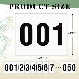 Honoson 50 Pcs Adhesive Race Bib 7.5” x 6” Competition Number Bib Adhesive Running Race Number for Marathon Cross Country Running Cycling Mountain Climbing