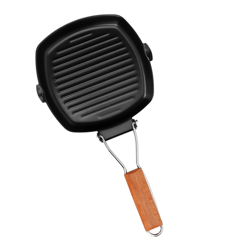 Frying Pan Folding Non Stick Portable Anti Scald Wooden Handle
