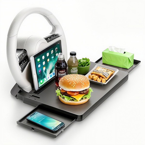 Car Steering Wheel Tray & Food Table– Expandable Car Tray