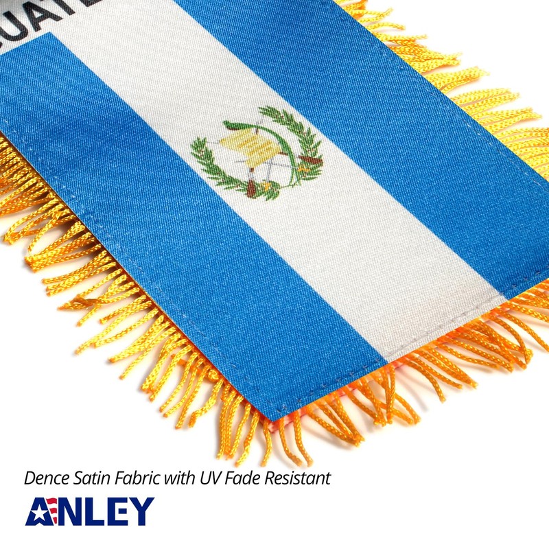 Anley 4 X 6 Inch Guatemala Fringy Window Hanging Flag