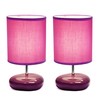 Simple Designs LT1153-PRP-2PK Petite Circle Stone Table Lamp 2 Pack