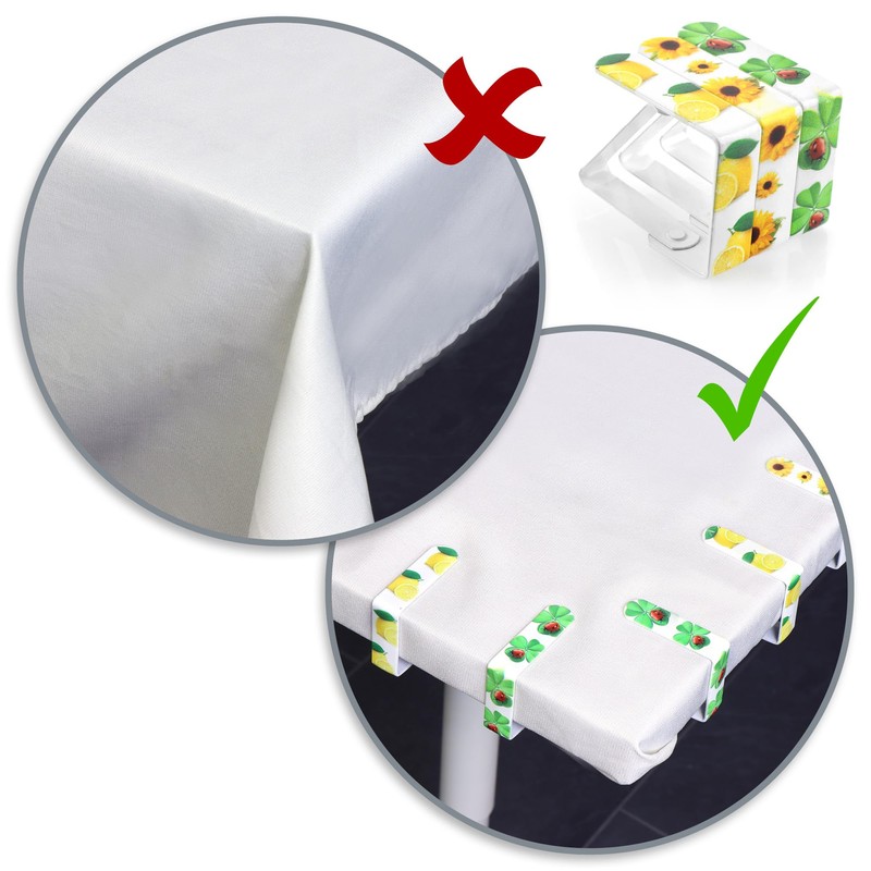 com-four® 6x tablecloth clips with motifs - table clips with