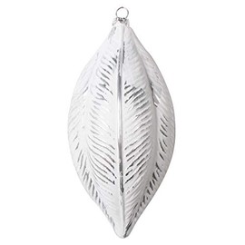 Vickerman 6" Silver Brushed Feather Christmas Ornament, Set of 3