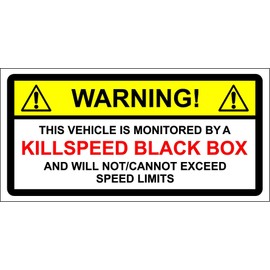 This Vehicle is Black Box Monitored Warning CAR Sticker Young Driver Speed Limit 150mm x 100mm