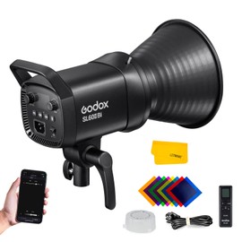 Godox SL60IIBi Bi-Color LED Video Light,2800K-6500K,CRI96+ TLCI97+,Builtin 11 FX Effects,APP/2.4GWireless Control Adjust Brightness,Bowens Mount LED Continuous Output Lighting with RC-A6 Remote