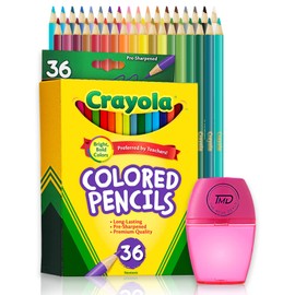 The Mega Deals Colored Pencils, 36 Assorted Colored Pencils for adult Coloring. Coloring Pencils with Sharpener for Home, School and Office.