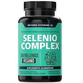 Selenio  Seleniometionina 240mcg, con Vitamina E, Moringa y Raíz de Cúrcuma  100 Vegano (180 Cápsulas)                                                