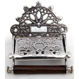 Victorian Style Toilet Roll Holder SOLID BRASS NICKEL PLATED
