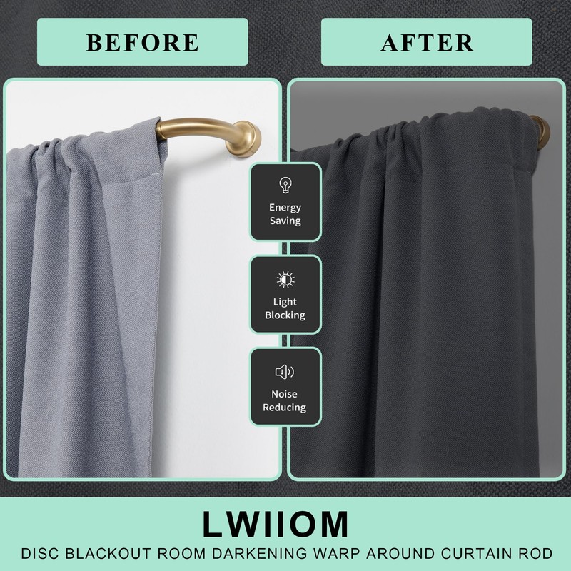 Lwiiom 2 Pack Wrap Around Curtain Rod for Windows 28