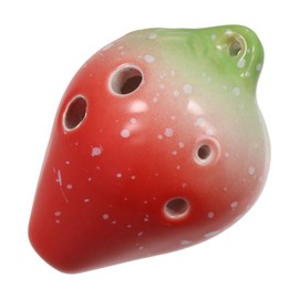 Zaoalife 6 Hole Strawberry Shaped Ceramic Ocarina, Beginner Flute in C Major, Multicolor