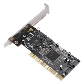 Dpofirs 4 Port SATA PCIe 3.0 X1 Controller Card, Supports 4 Hard Drives, PCI Express to SATA 1.5 Gbps, Sil3114 Chipset, RAID Controller Card, Adapter, Windows Vista, Linux