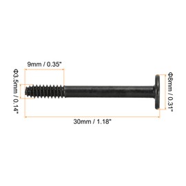 sourcing map Pack of 30 Computer Case Fan Screws 1.18 Inch L PC Vibration Dampening Screws Housing Radiator Screws for Fan Cooling Components, Flat Nail Head, Black
