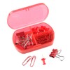 eBuyGB 3-In-1 Mini Stationary Box, Transparent Red