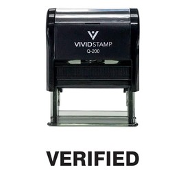Verified Self Inking Rubber Stamp (Black Ink) - Medium 2 Pack