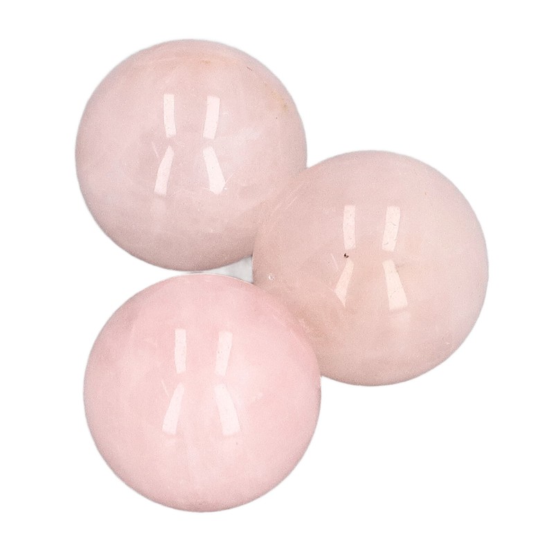 4Pcs Rose Quartz Crystal Balls 0.8in Diameter Clear Negative Energy