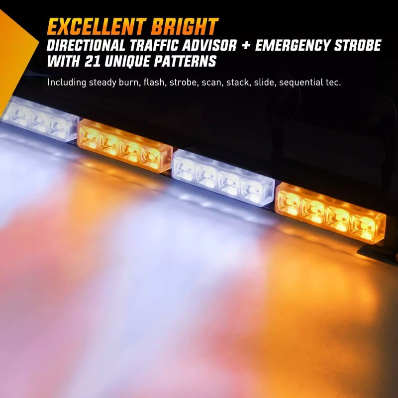 Nilight 35inch 32 LED Emergency Strobe Light Bar Traffic Advisor
