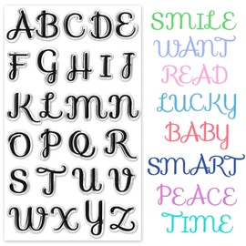 Alphabets Letters Numbers Clear Stamps for Card Making Decoration DIY Scrapbooking, Creative Font for Letter, Envelope Crafting Decoration
