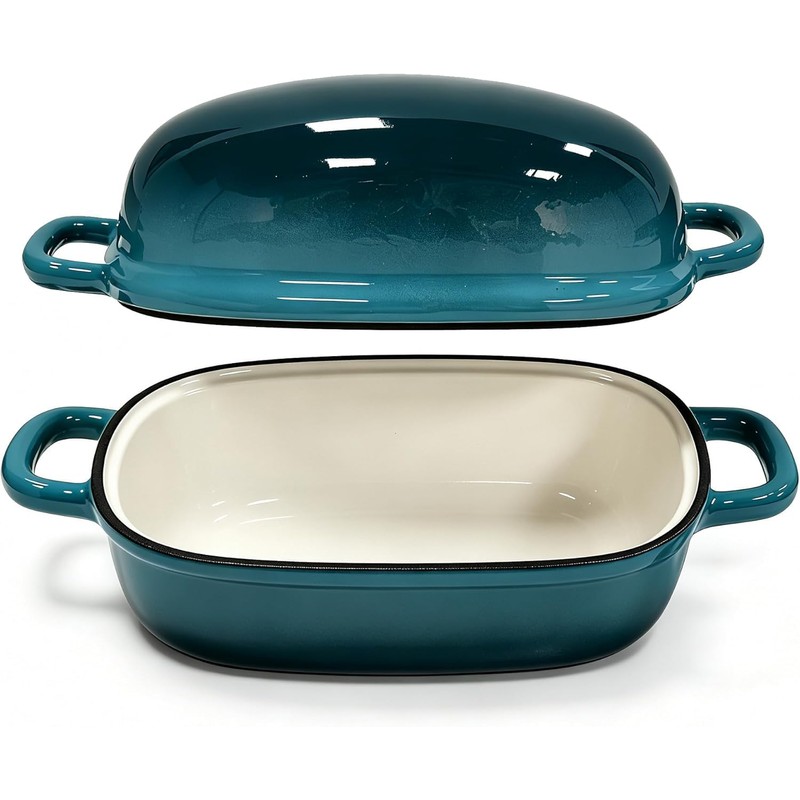 HCXCQLSUY Enameled Cast Iron Oval Dutch Oven for Bread Baking,