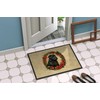 Caroline's Treasures DAC2328MAT Bouvier des Flandres Christmas Flowers Doormat Front