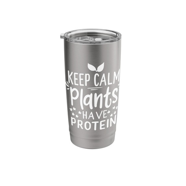 Plants Vegan Protein Fitness Vegetarian Gift Stainless Steel Insulated Tumbler