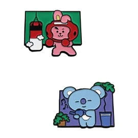 Broche de amistad BTS21, pin Set de dos broches M2