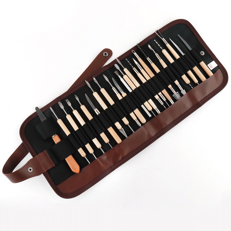 22pcs Clay Sculpting Tools Kit Lightweight Incisive Hardwood Handles Metal