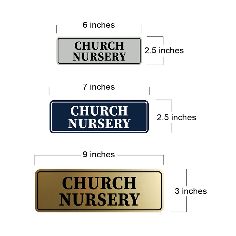 Letrero estándar para guardería de iglesia (negro) - mediano