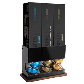 LKEUYUI Pod Dispenser Designed for Nespresso Vertuo Capsules (3 Box Sleeve Holder) Freestanding Countertop Coffee Pods Rack, Non-Slip Base, Dispenses 3 Coffee Flavors (30 Vertuoline Pods)