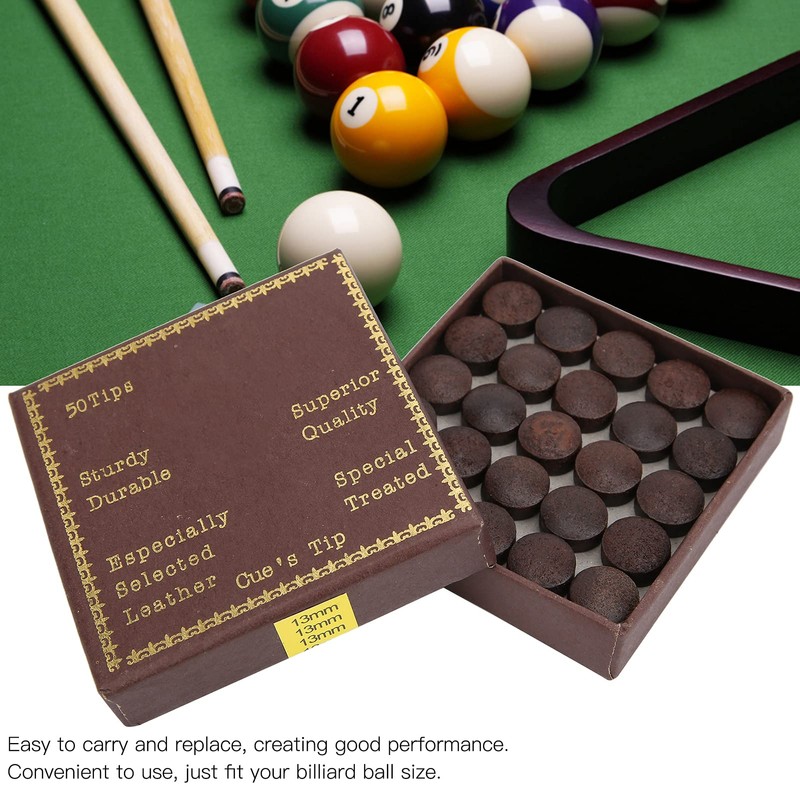 50pcs 13MM Billiard Cue Tip Pool cue tip Shaper Cowhide