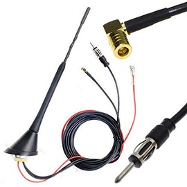 DAB+ FM/AM Aerial Antenna Roof Antenna with DIN antenna amplifier 5 m Antenna Cable SMB Plug Adapter for car radio
