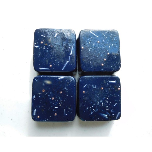 4 Indigo Blue Mini Cube Tower Busters Orgone Many Beautiful Ingredients!!